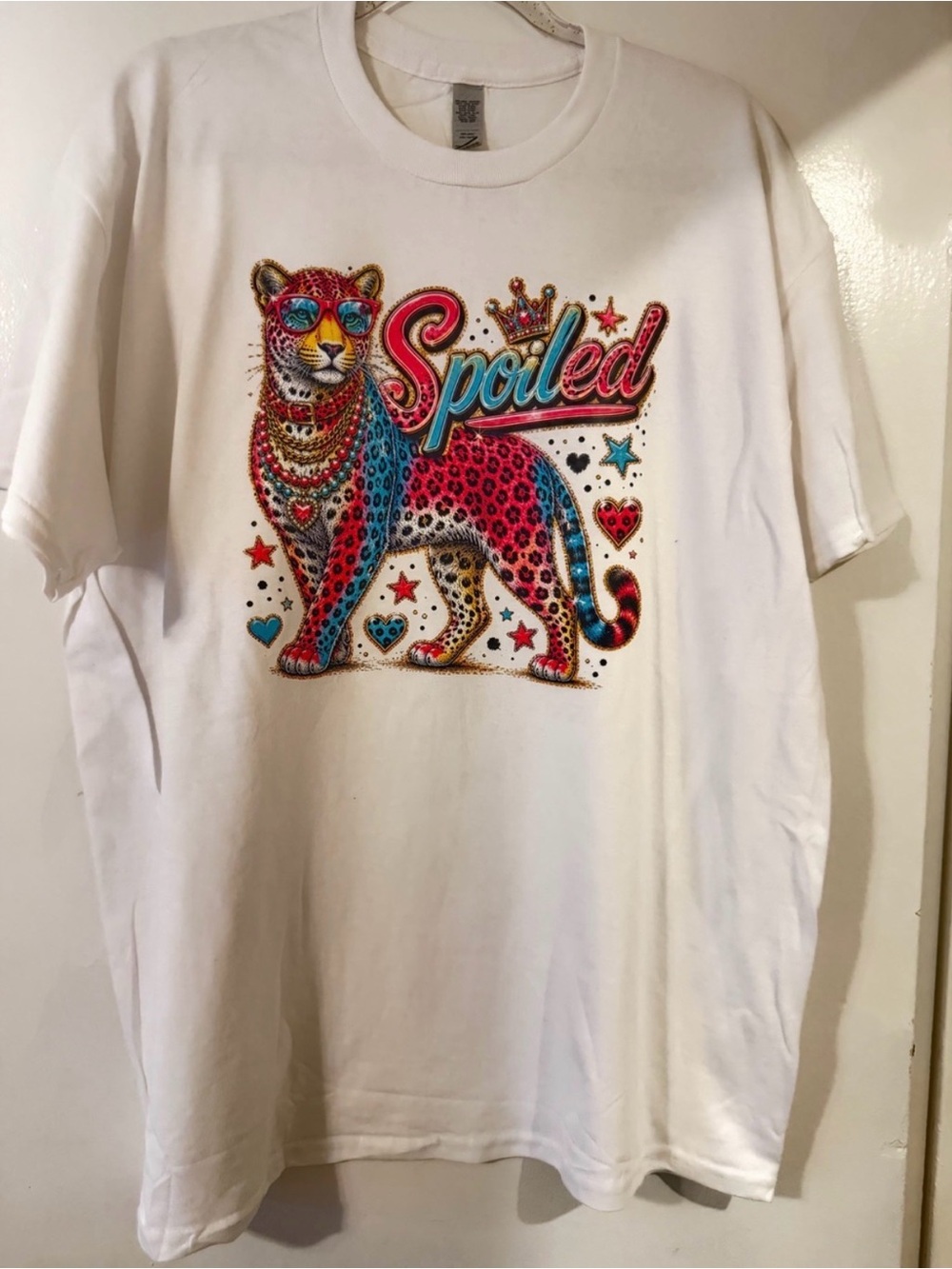White Graphic 'Spoiled' Leopard T-Shirt - Picture 3 of 3